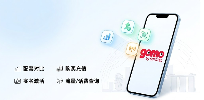 2026新加坡GOMO电话卡办理指南：配套对比、购买充值、实名激活、流量/话费查询