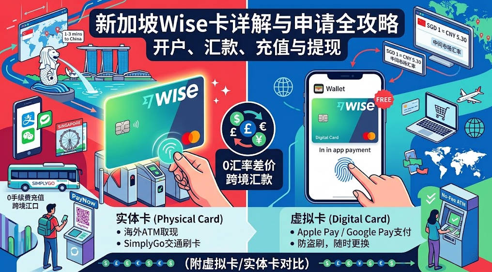 2026新加坡Wise卡详解与申请全攻略:开户、汇款、充值与提现(附虚拟卡/实体卡对比)