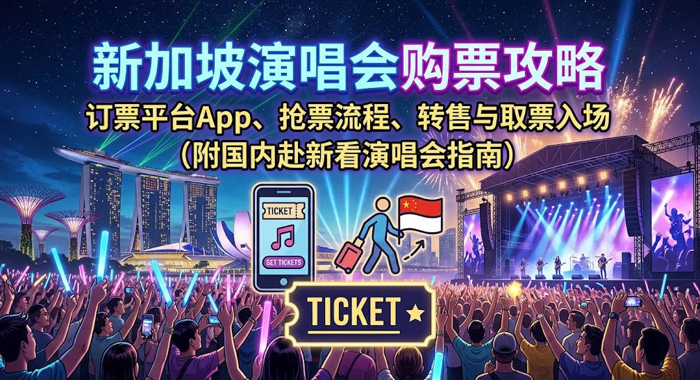 2026新加坡演唱会购票全攻略:订票平台App、抢票流程、转售与取票入场(附国内赴新看演唱会指南)
