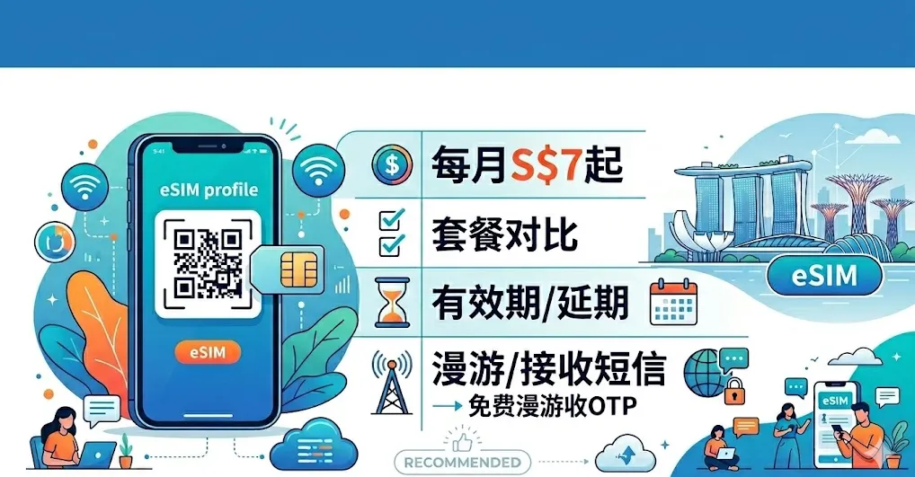 2026新加坡保号卡/eSIM推荐：每月S$7起、套餐对比、有效期/延期、漫游/接收短信