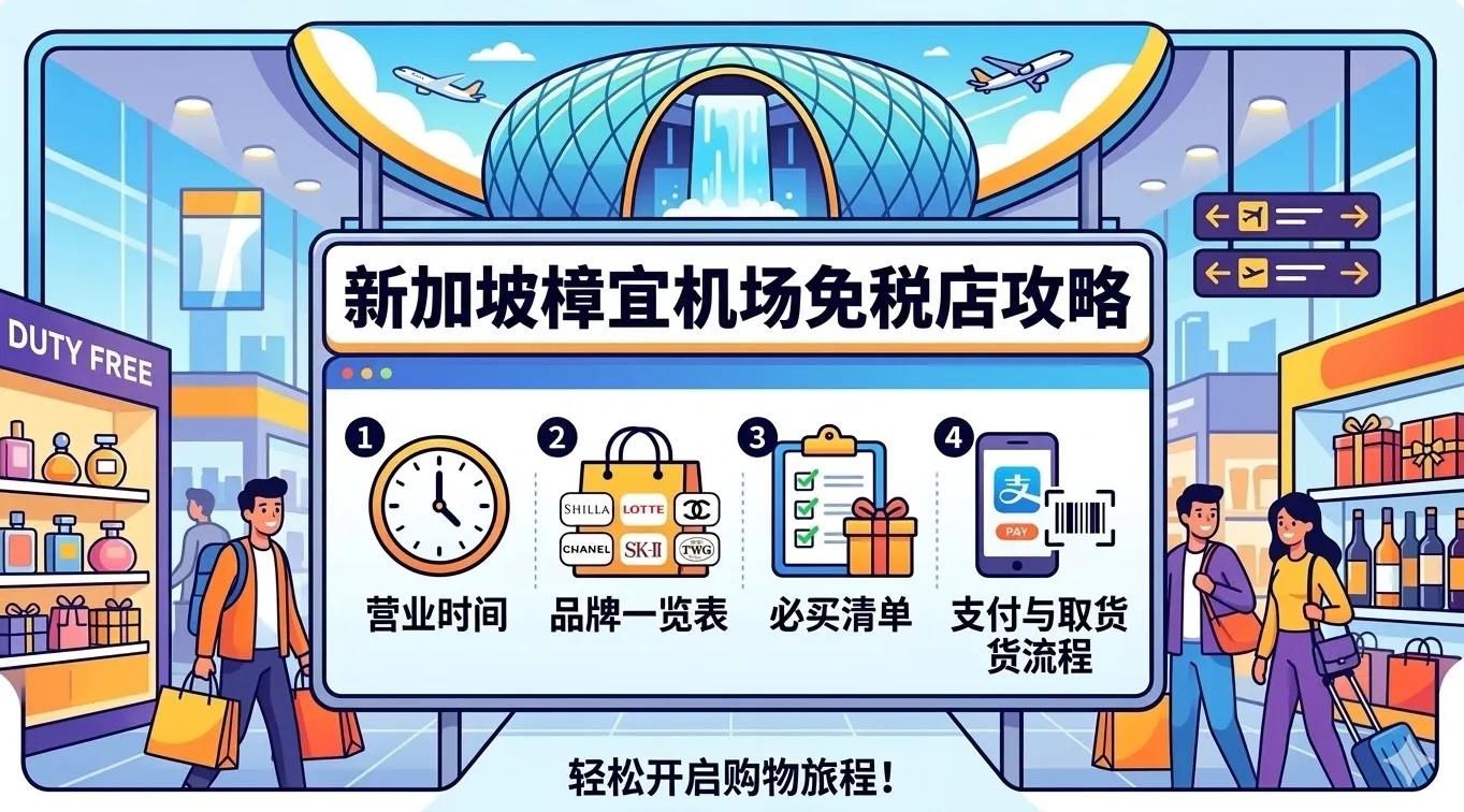 2026新加坡樟宜机场免税店攻略：营业时间、品牌一览表、必买清单、支付与取货流程