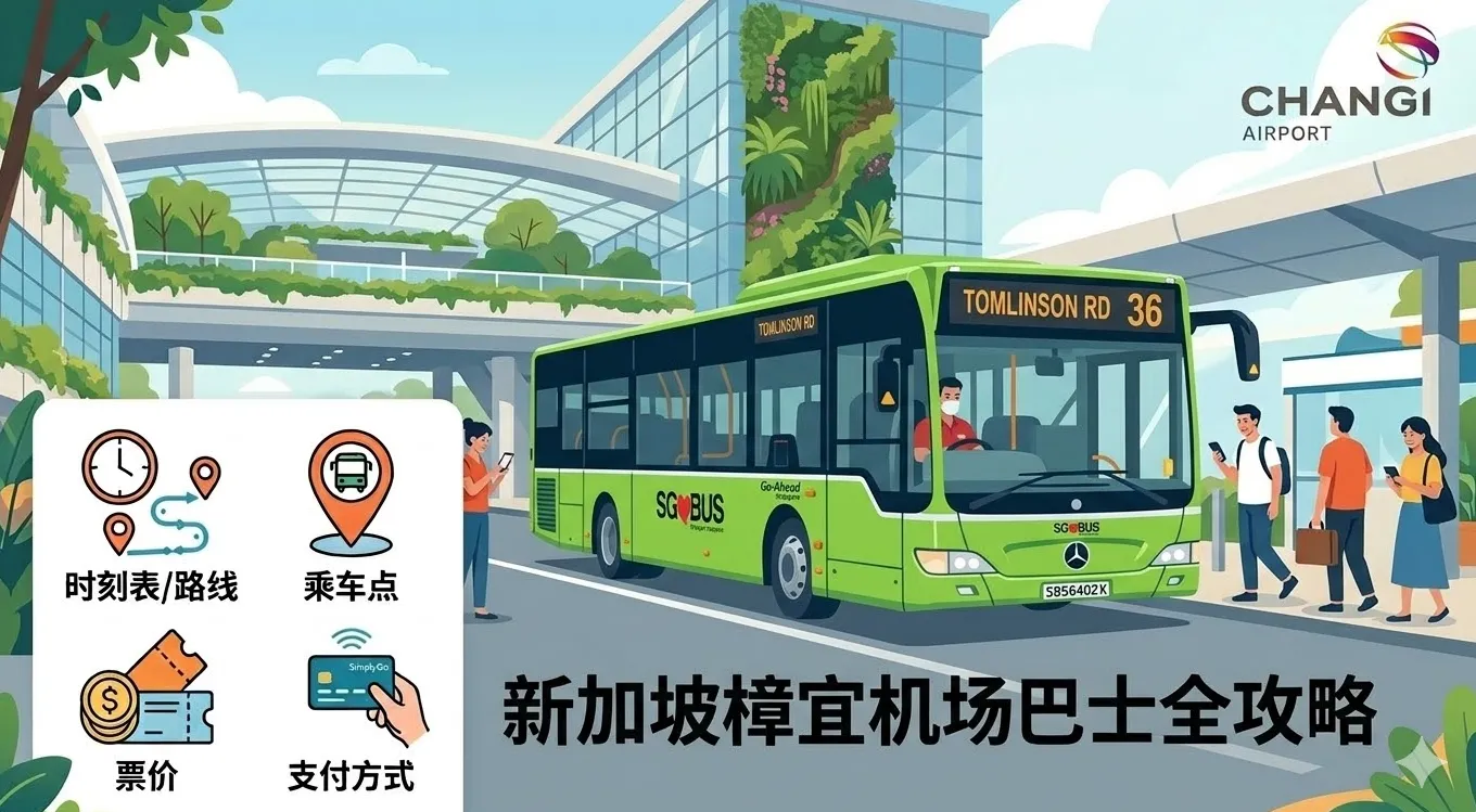 2026新加坡樟宜机场巴士全攻略：时刻表和路线、乘车点、票价、支付方式