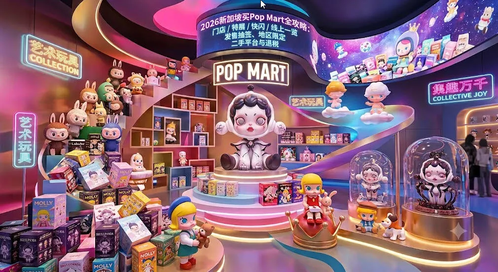 2026新加坡买Pop Mart全攻略:门店/特展/快闪/线上一览、发售抽签、地区限定、二手平台与退税
