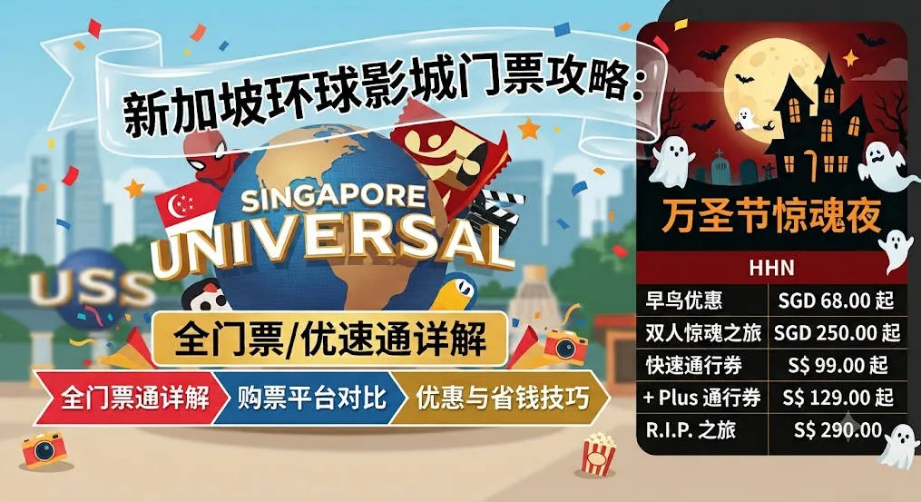 2026新加坡环球影城门票全攻略:门票/优速通详解、购票平台对比、优惠与省钱技巧(附万圣节惊魂夜)