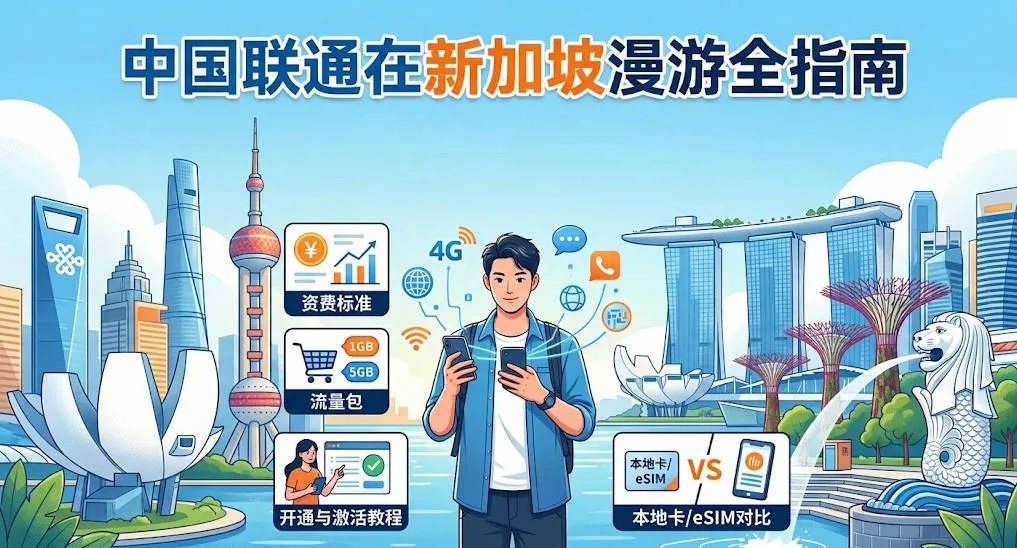 2026中国联通在新加坡漫游全指南：资费标准、流量包、开通与激活教程（附与买本地卡/eSIM对比）