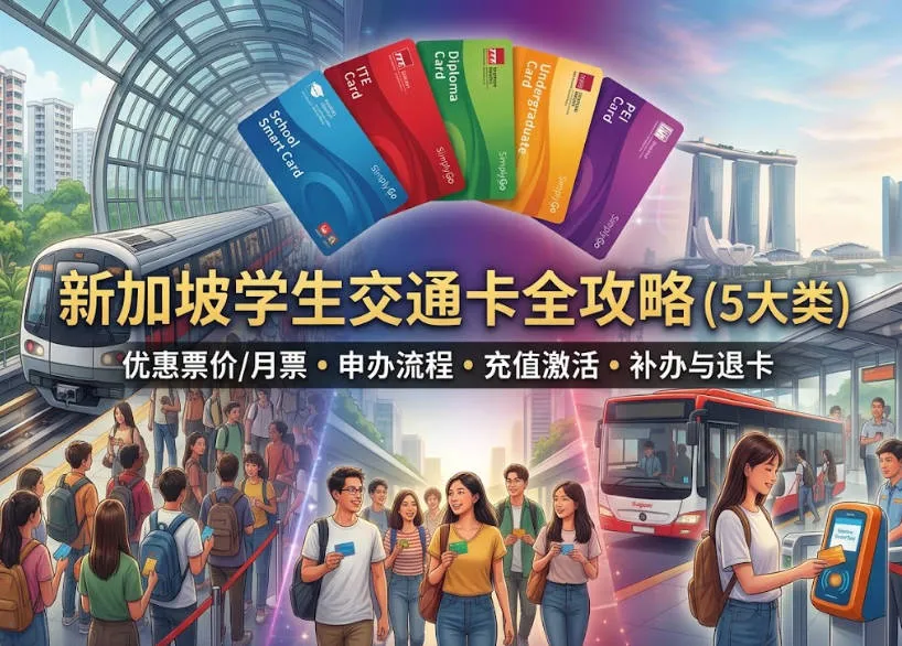 2026新加坡学生交通卡全攻略 (5大类)：优惠票价/月票、申办流程、充值激活、补办与退卡